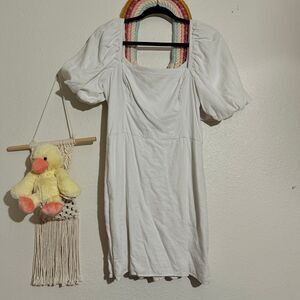 a&f white puff sleeve dress